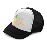 Kids Trucker Hats Be A Pineapple Stand Tall Wear A Crown Boys Hats & Girls Hats - Cute Rascals