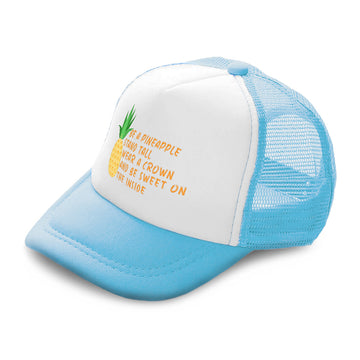 Kids Trucker Hats Be A Pineapple Stand Tall Wear A Crown Boys Hats & Girls Hats