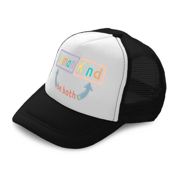 Kids Trucker Hats Human Kind Be Both A Boys Hats & Girls Hats Cotton - Cute Rascals