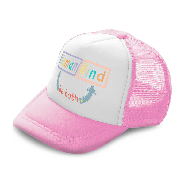 Kids Trucker Hats Human Kind Be Both A Boys Hats & Girls Hats Cotton - Cute Rascals