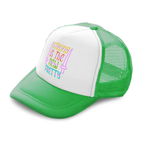 Kids Trucker Hats Strong Is The New Pretty A Boys Hats & Girls Hats Cotton - Cute Rascals