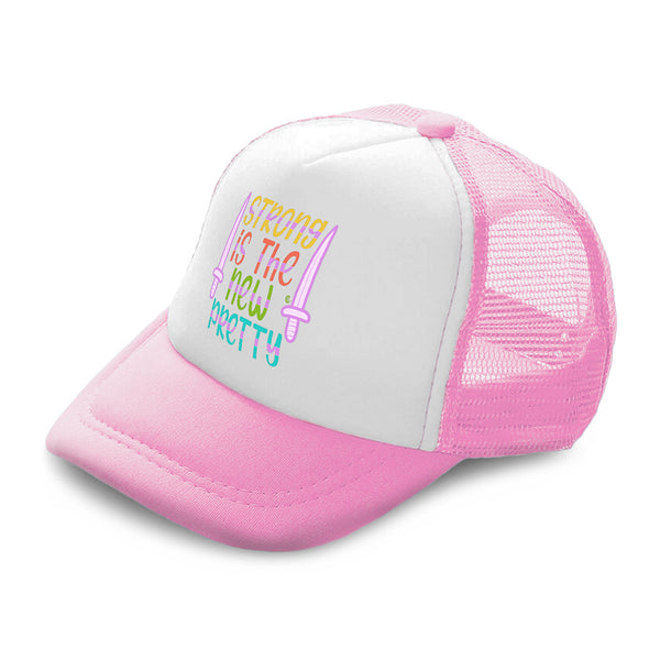Kids Trucker Hats Strong Is The New Pretty A Boys Hats & Girls Hats Cotton - Cute Rascals