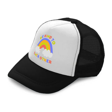 Kids Trucker Hats Be Kind to Each Other Rainbow Boys Hats & Girls Hats Cotton