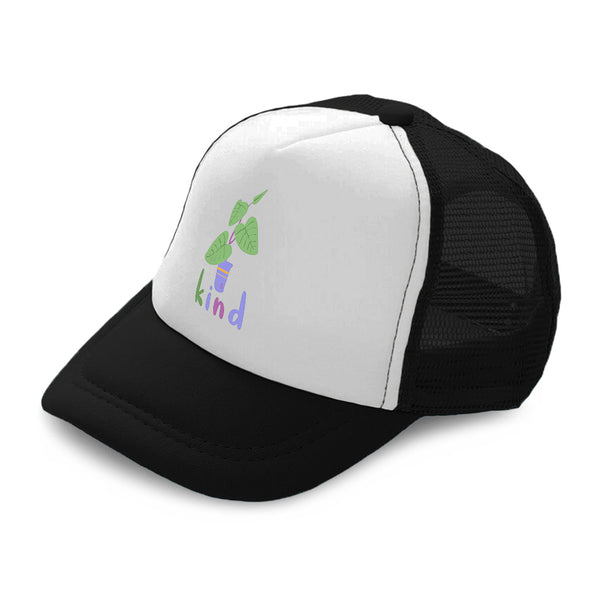 Kids Trucker Hats Kind Leafy Plant with Pot Boys Hats & Girls Hats Cotton - Cute Rascals