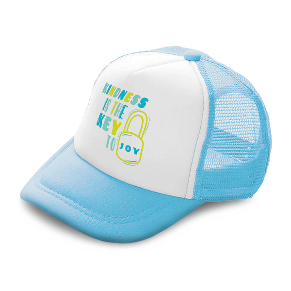 Kids Trucker Hats Kindness Is The Key to Joy Lock Boys Hats & Girls Hats Cotton - Cute Rascals