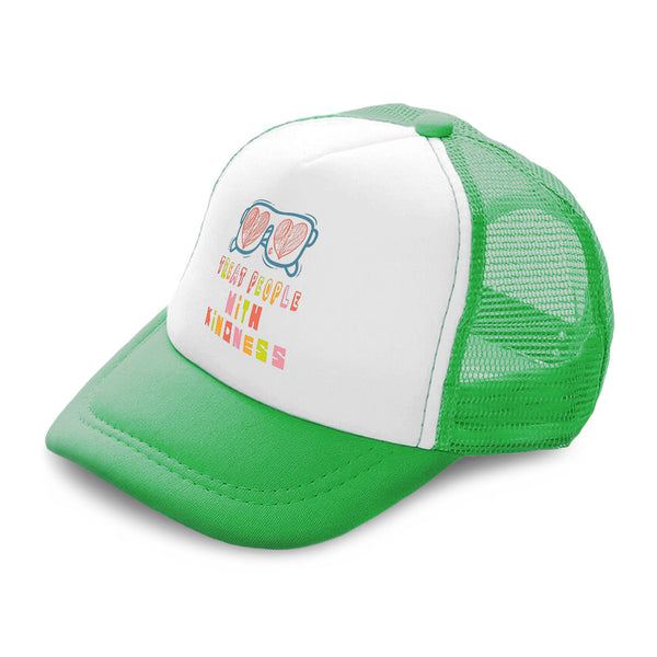Kids Trucker Hats Treat People with Kindness Shades Boys Hats & Girls Hats - Cute Rascals