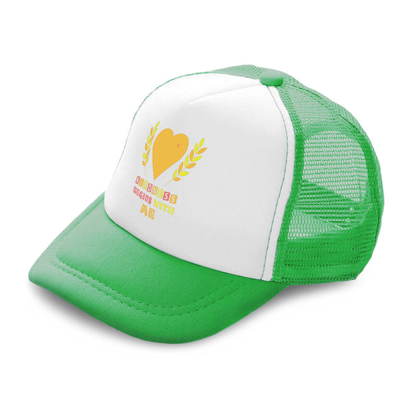 Kids Trucker Hats Kindness Begins with Me Heart Leaves Boys Hats & Girls Hats - Cute Rascals
