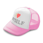 Kids Trucker Hats I Love Myself Heart Boys Hats & Girls Hats Baseball Cap Cotton - Cute Rascals