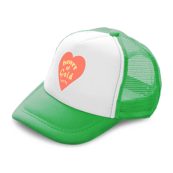 Kids Trucker Hats Heart of Gold Love Boys Hats & Girls Hats Baseball Cap Cotton - Cute Rascals