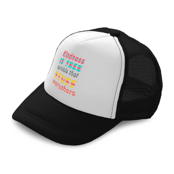 Kids Trucker Hats Kindness Is Free Sprinkle Stuff Everywhere Baseball Cap Cotton - Cute Rascals