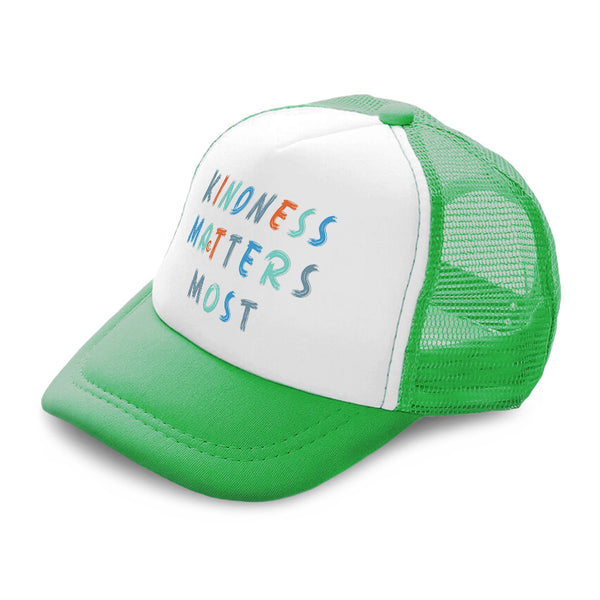 Kids Trucker Hats Kindness Matters Most Boys Hats & Girls Hats Cotton - Cute Rascals