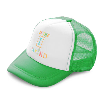 Kids Trucker Hats Be The I in Kind Leaves Boys Hats & Girls Hats Cotton