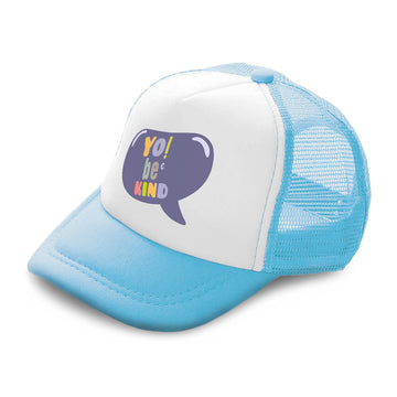 Kids Trucker Hats Yo Be Kind Boys Hats & Girls Hats Baseball Cap Cotton