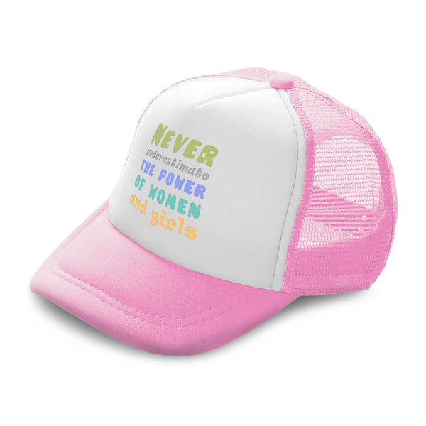 Kids Trucker Hats Never Underestimate The Power of Women Girls Cotton - Cute Rascals