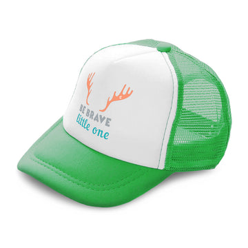 Kids Trucker Hats Be Brave Little 1 Deer Horn Boys Hats & Girls Hats Cotton