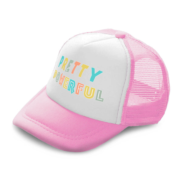 Kids Trucker Hats Pretty Powerful Boys Hats & Girls Hats Baseball Cap Cotton - Cute Rascals
