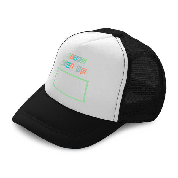 Kids Trucker Hats Girls Will Be B Boys Hats & Girls Hats Baseball Cap Cotton - Cute Rascals