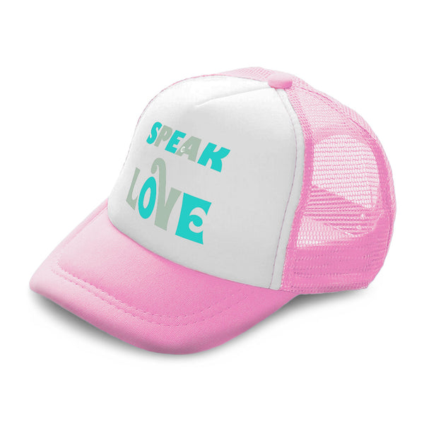 Kids Trucker Hats Speak Love Boys Hats & Girls Hats Baseball Cap Cotton - Cute Rascals