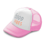 Kids Trucker Hats Good Vibes Leaves Boys Hats & Girls Hats Baseball Cap Cotton - Cute Rascals