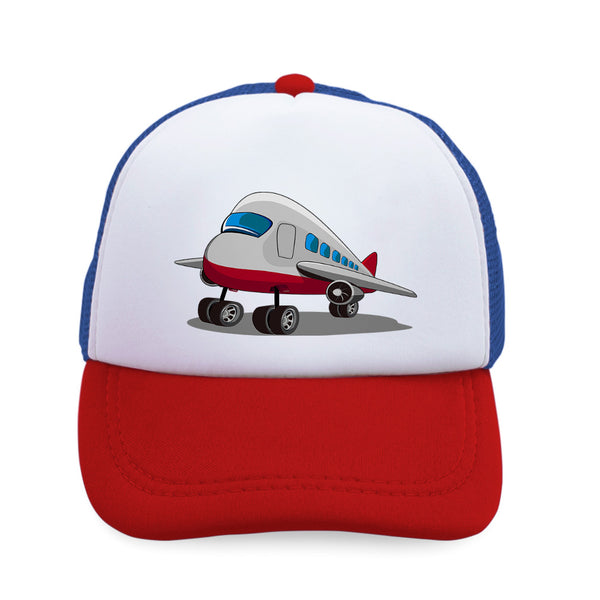 Kids Trucker Hats Airplane Cartoon A Cars & Transportation Airplane Cotton - Cute Rascals