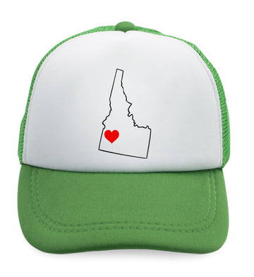 Kids Trucker Hats Idaho Heart Love States Boys Hats & Girls Hats Cotton