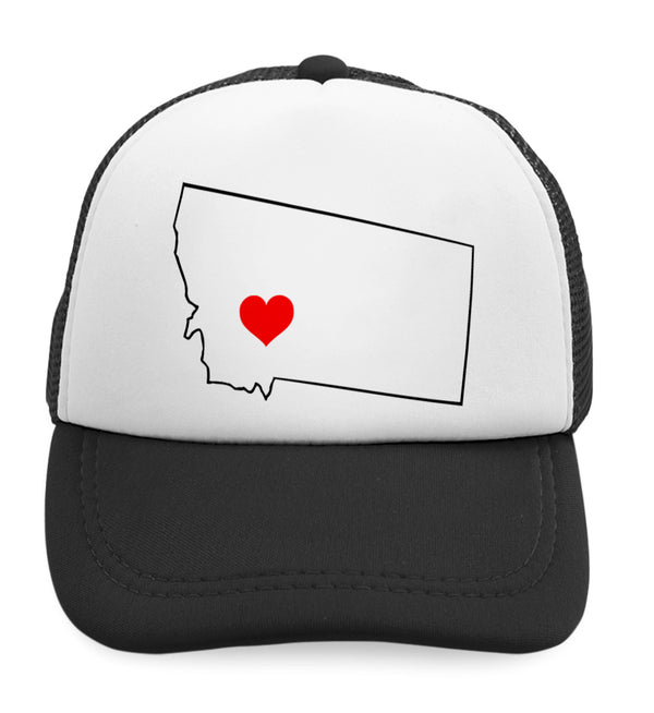 Kids Trucker Hats Montana Heart Love States Boys Hats & Girls Hats Cotton - Cute Rascals