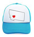 Kids Trucker Hats Montana Heart Love States Boys Hats & Girls Hats Cotton