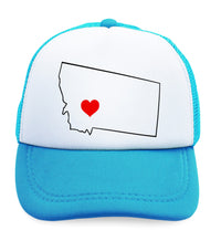 Kids Trucker Hats Montana Heart Love States Boys Hats & Girls Hats Cotton - Cute Rascals