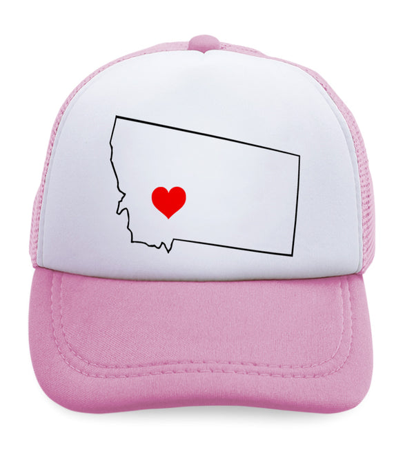 Kids Trucker Hats Montana Heart Love States Boys Hats & Girls Hats Cotton - Cute Rascals