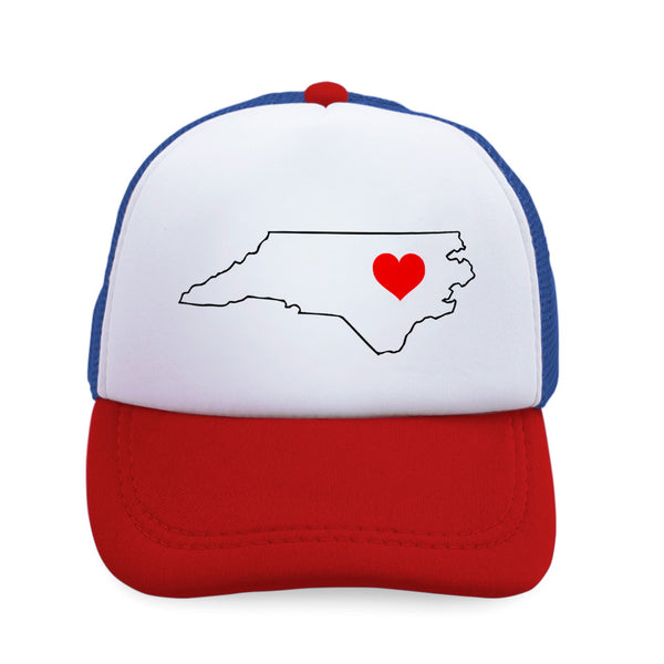 Kids Trucker Hats North Carolina Heart Love States Boys Hats & Girls Hats Cotton - Cute Rascals