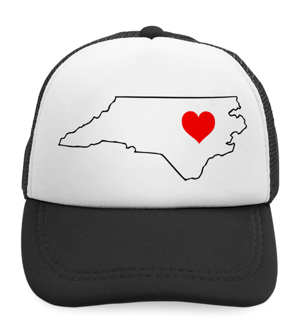 Kids Trucker Hats North Carolina Heart Love States Boys Hats & Girls Hats Cotton - Cute Rascals