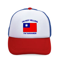 Kids Trucker Hats I'M Not Yelling I Am Taiwanese Taiwan Countries Cotton - Cute Rascals