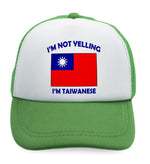 Kids Trucker Hats I'M Not Yelling I Am Taiwanese Taiwan Countries Cotton - Cute Rascals