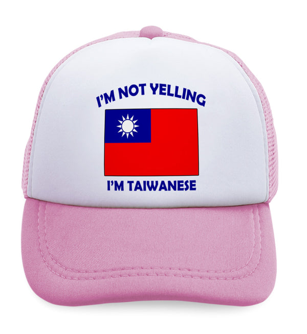 Kids Trucker Hats I'M Not Yelling I Am Taiwanese Taiwan Countries Cotton - Cute Rascals