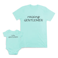 Mom and Baby Matching Outfits Raising Little Gentlemen Boy Cotton