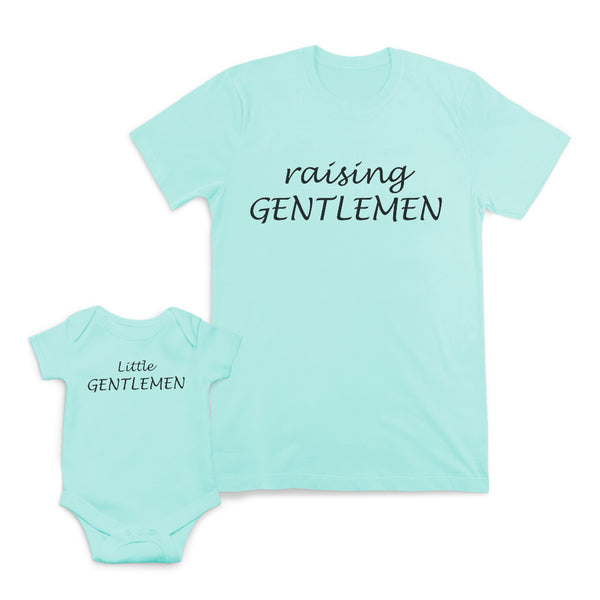 Mom and Baby Matching Outfits Raising Little Gentlemen Boy Cotton
