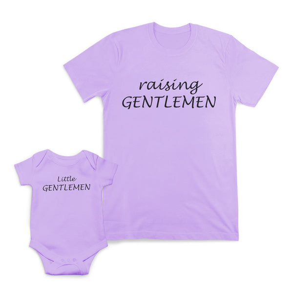 Mom and Baby Matching Outfits Raising Little Gentlemen Boy Cotton