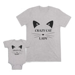 Mom and Baby Matching Outfits Crazy Cat Baby Cat Lady Cotton