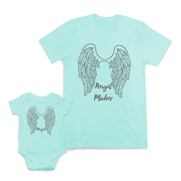 Mom and Baby Matching Outfits Angel Maker Wings Heaven Cotton