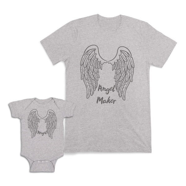 Mom and Baby Matching Outfits Angel Maker Wings Heaven Cotton