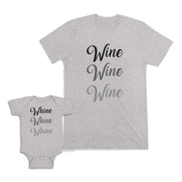 Mom and Baby Matching Outfits Whine Love Funny Wine Food Beverage Cotton