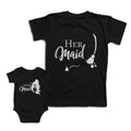 Mom and Baby Matching Outfits Her Maid Broom Arrow Mermaid Cotton