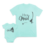 Mom and Baby Matching Outfits Her Maid Broom Arrow Mermaid Cotton