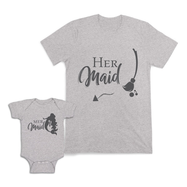 Mom and Baby Matching Outfits Her Maid Broom Arrow Mermaid Cotton