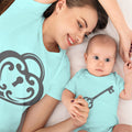 Mom and Baby Matching Outfits Keyhole Heart Key Love Symbol Cotton