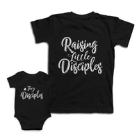 Mom and Baby Matching Outfits Raising Little Tiny Disciples Cotton