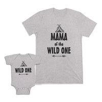 Mom and Baby Matching Outfits Mama of The Wild 1 Tent Arrow Cotton