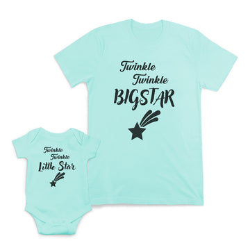 Mom and Baby Matching Outfits Twinkle Big Star Twinkle Little Star Cotton