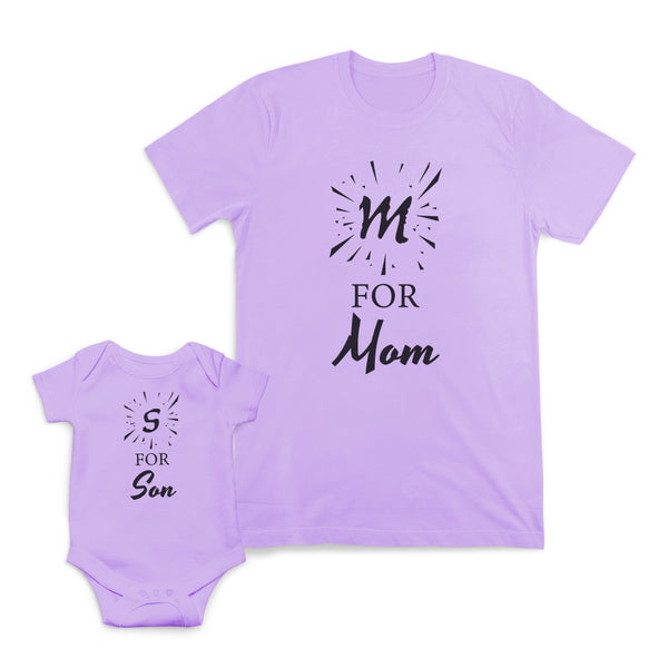 Mom and Baby Matching Outfits M for Mom Sparkle S for Son Sparkle Cotton