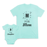 Mom and Baby Matching Outfits M for Mom D for Daughter Cotton